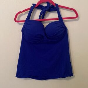 Victoria’s Secret 36C Blue Padded Underwire Miraculous Bra Halter Tie Swim Top